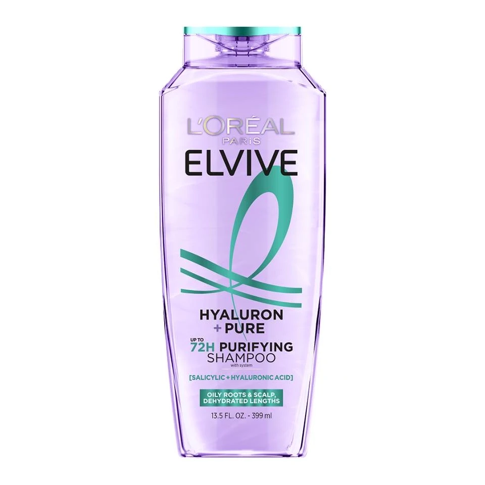 شامپو مو لورآل مدل هیدرا پیور هیالورونیک برای موهای چرب L'Oréal Elvital Hydra Hyaluronic Pure حجم 300 میلی لیتر - ارس شاین