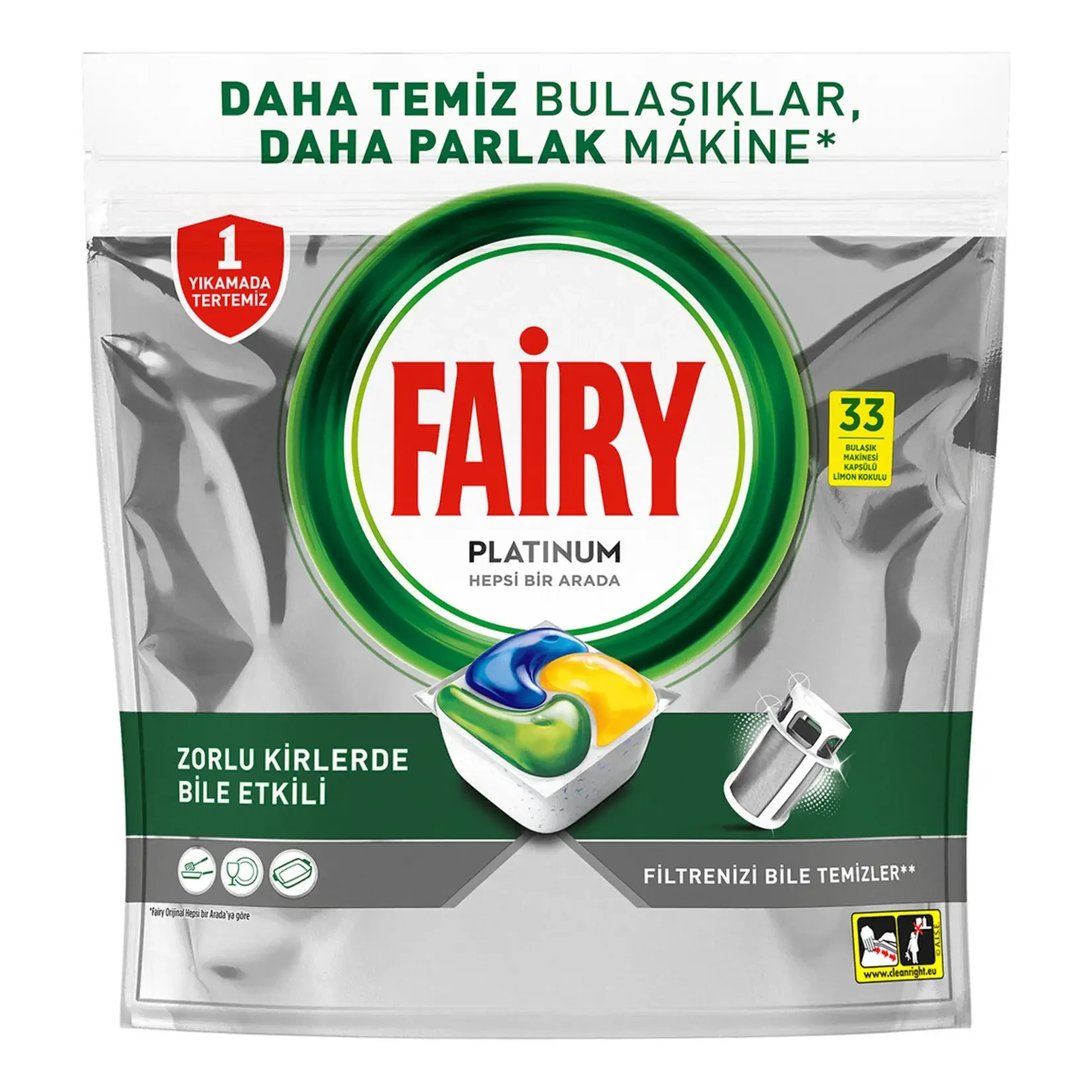 قرص ماشین ظرفشویی فیری پلاتینیوم FAIRY PLATINUM بسته 33 عددی - ارس شاین