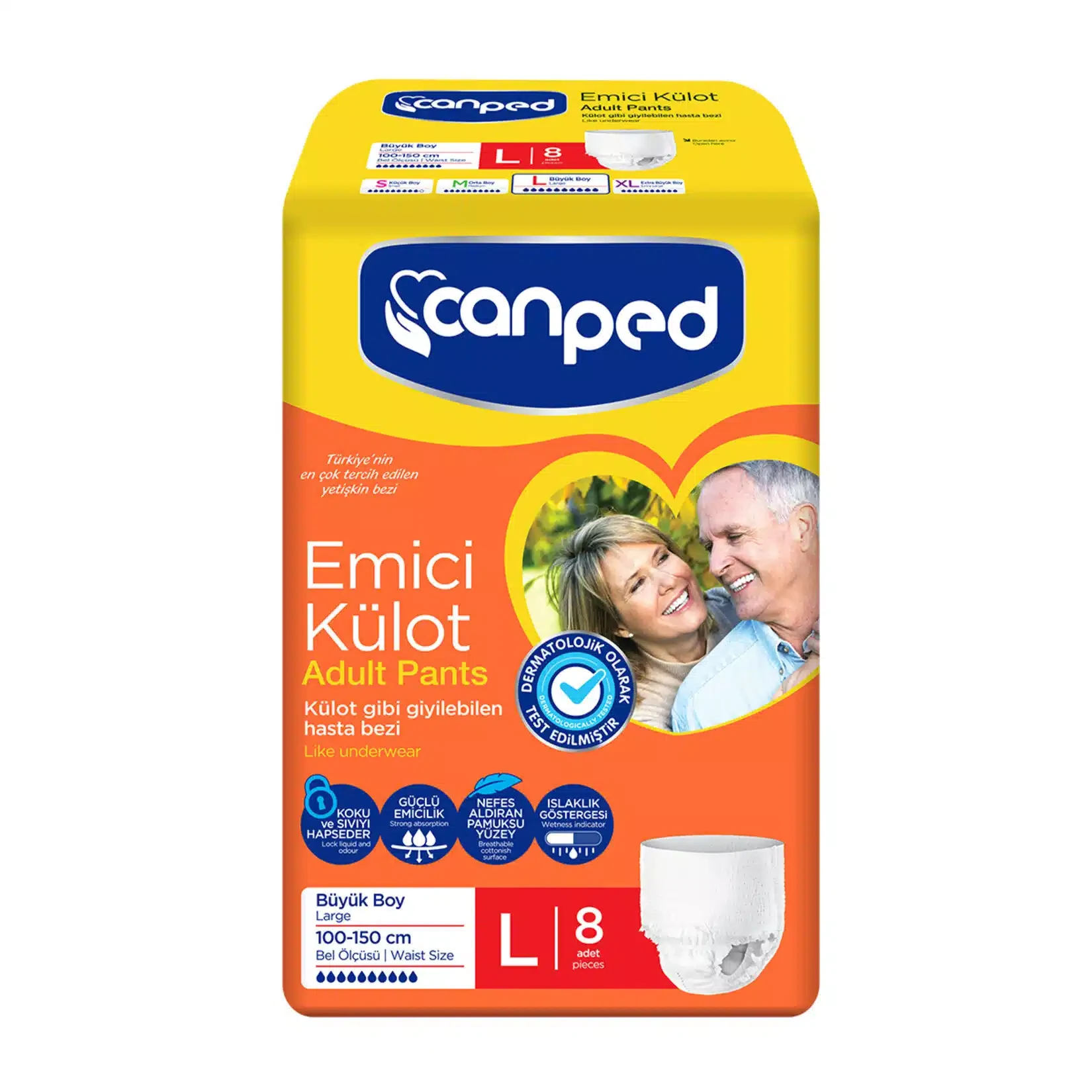 پوشک بزرگسال جان پد شرتی سایز لارج canped L بسته 8 عددی - ارس شاین