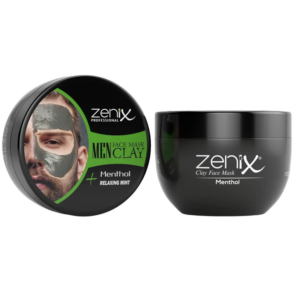 ماسک صورت خاک رس مردانه مدل منتول زنیکس zenix men series face mask clay menthol وزن 350 گرم - ارس شاین