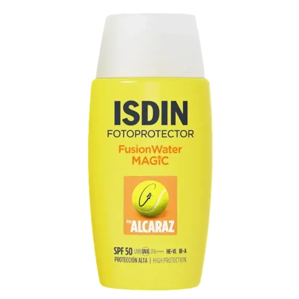 کرم ضدآفتاب فیوژن واتر مجیک آلکاراز ISDIN FUSION WATER MAGIC ALCARAZ SPF50 حجم 50 میلی لیتر - ارس شاین