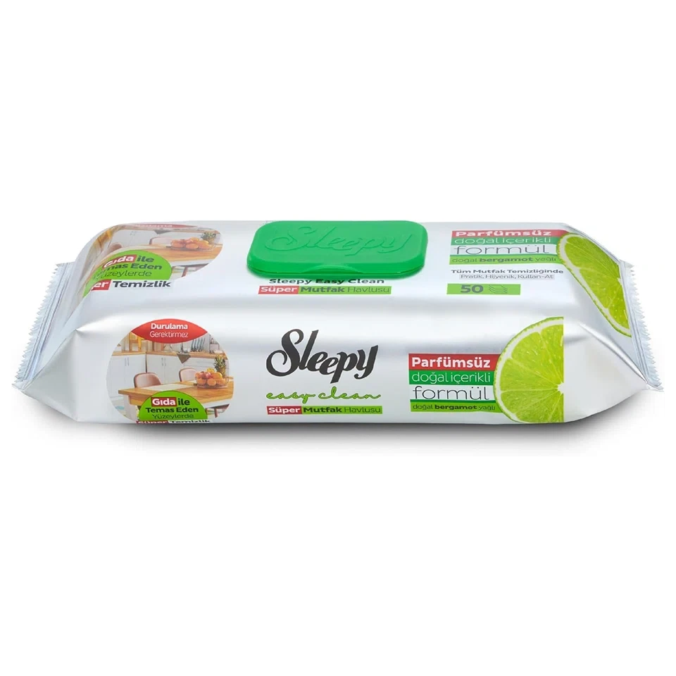 دستمال آشپزخانه اسلیپی رایحه برگاموت Sleepy Easy Clean bergamot بسته 50 عددی - ارس شاین