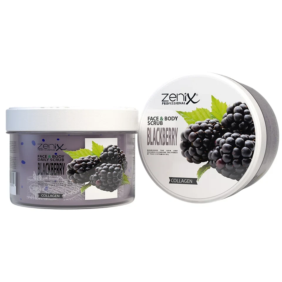 اسکراب صورت و بدن زنیکس رایحه بلک بری zenix face skin care daily scrub blackberry حجم 275 میلی لیتر - ارس شاین