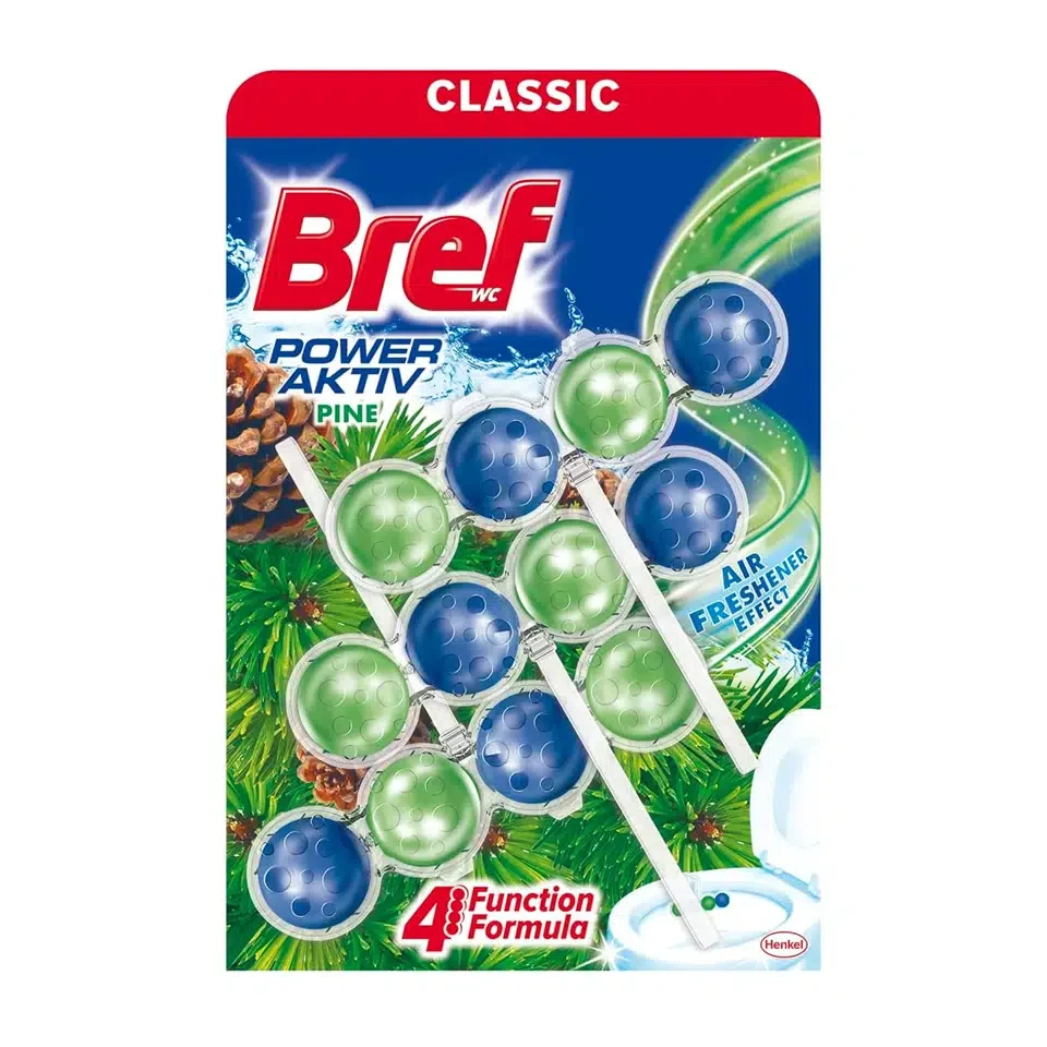 خوشبو کننده توالت برف توپی رایحه کاج Bref POWER AKTIV PINE بسته 12 عددی - ارس شاین