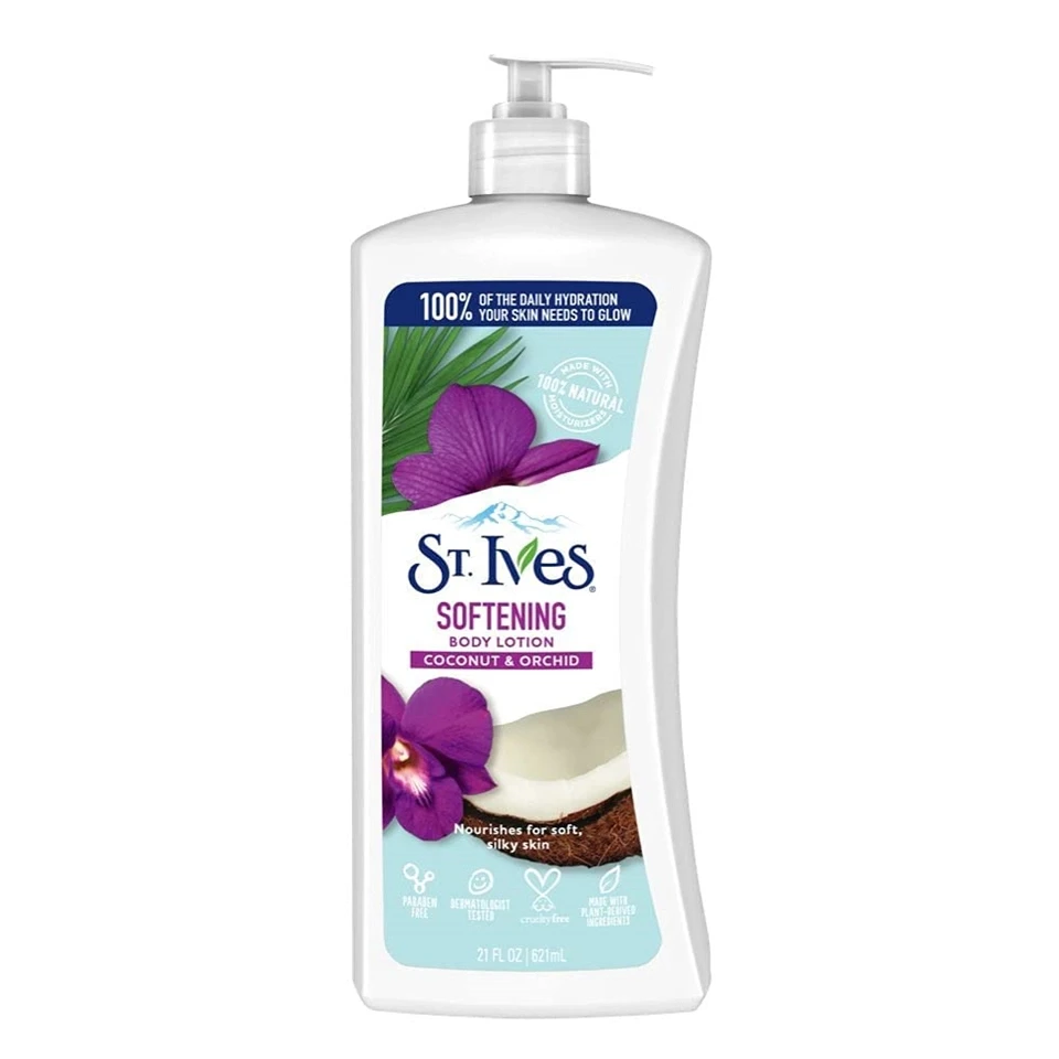 لوسین بدن نارگیل و ارکیده سنت ایوز مدل نرم کننده St.Ives SOFTENING BODY LOTION COCONUT حجم 621 میلی لیتر - ارس شاین