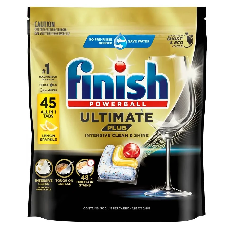 قرص ماشین ظرفشویی فینیش التیمیت پلاس مدل لیمویی finish ultimate plus بسته 45 عددی - ارس شاین