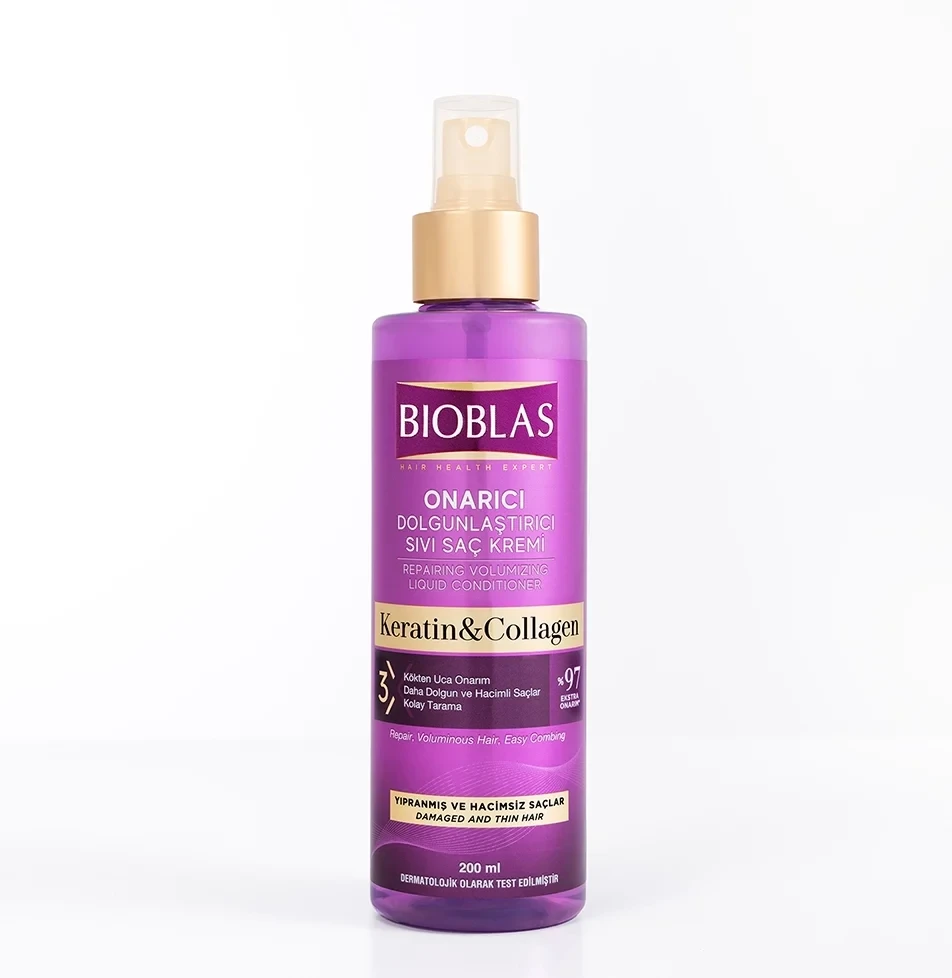اسپری دوفاز بیوبلاس مدل کراتین و کلاژن BIOBLAS KERATIN &amp; COLLAGEN حجم 200 میلی لیتر - ارس شاین