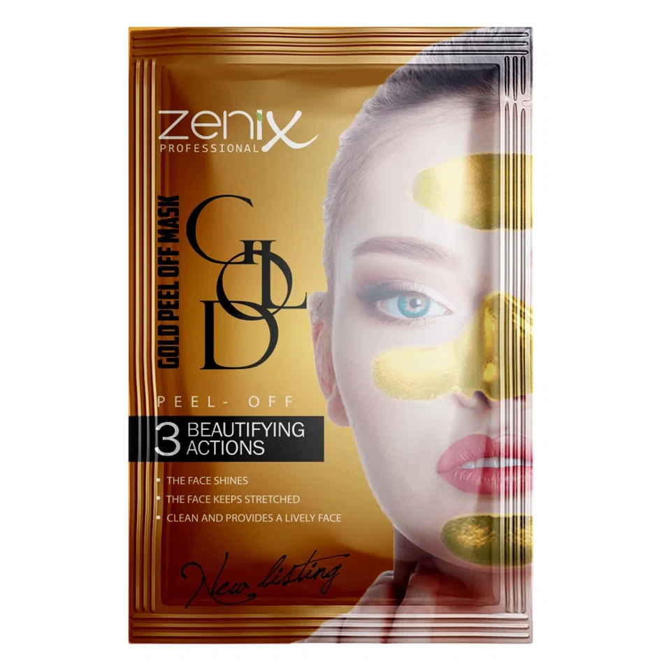 ماسک صورت طلایی لایه بردار ساشه‌ای زنیکس zenix peel off face mask gold sachets وزن 15 گرم - ارس شاین