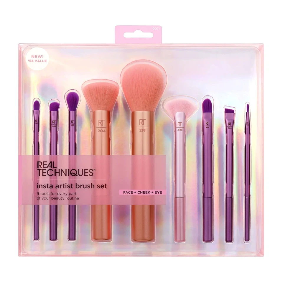 ست براش 9‌ تیکه ریل تکنیک صورت ، گونه و چشم REAL TECHNIQUES insta artist brush set - ارس شاین