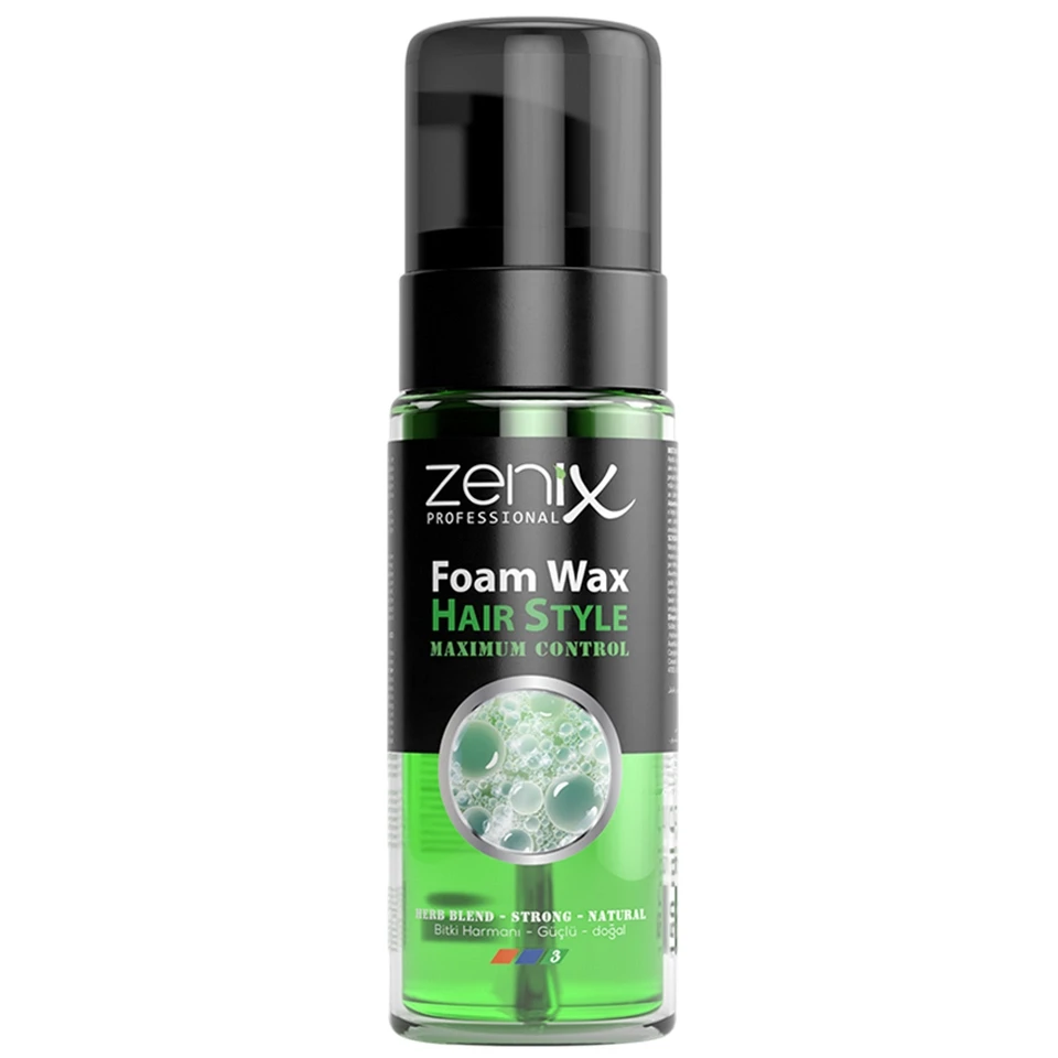 واکس مو فومی گیاهی و طببیعی زنیکس zenix men series hair style wax foam herb blend strong natural حجم 150 میلی لیتر - ارس شاین