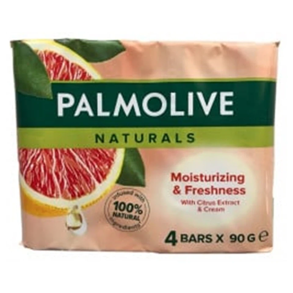 صابون حمام پالمولیو رایحه رطوبت رسانی و تازگی PALMOLIVE NATURAL Moisturizing &amp; Freshness بسته 4 عددی (360 گرم) - ارس شاین