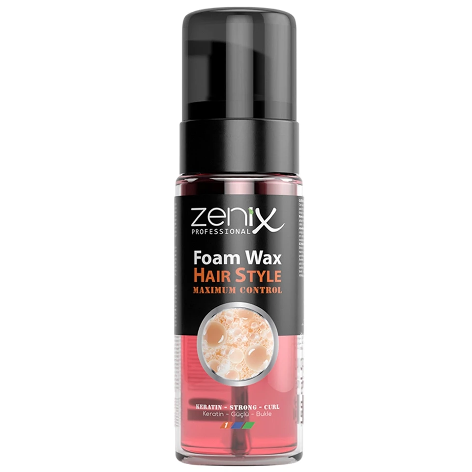 واکس مو فومی کراتینه فرکننده زنیکس zenix men series hair style wax foam keratin strong curl حجم 150 میلی لیتر - ارس شاین