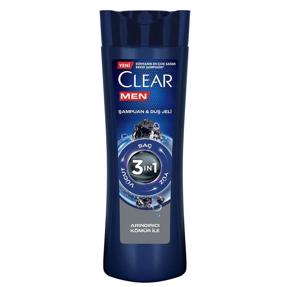 شامپو مو ضد شوره کلیر مردانه شامپو و ژل دوش CLEAR MEN Şampuan &amp; Duş Jeli حجم 350 میلی لیتر - ارس شاین