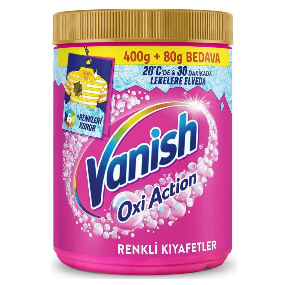 پودر لکه بر ونیش مخصوص لباس های رنگی Vanish Oxi Action COLOUR SAFE وزن 480 گرم - ارس شاین