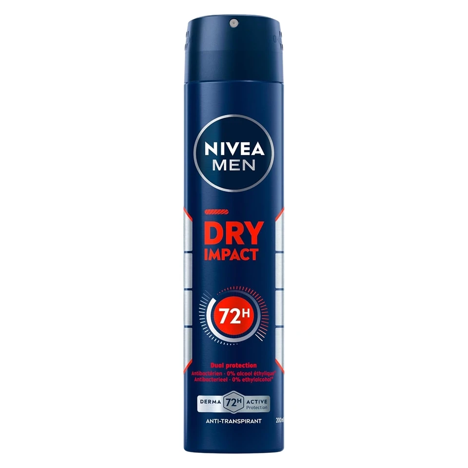 اسپری ضد تعریق 72 ساعته مردانه نیوآ رایحه ضربه خشک NIVEA dry impact حجم 200 میلی لیتر - ارس شاین