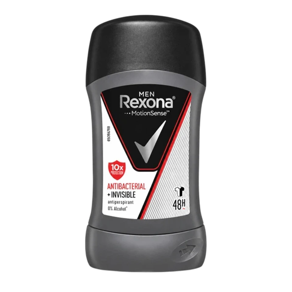 مام استیکی رکسونا مردانه رایحه ضدباکتری و نامرئی Rexona ANTIBACTERIAL + INVISIBLE وزن 40 گرم - ارس شاین