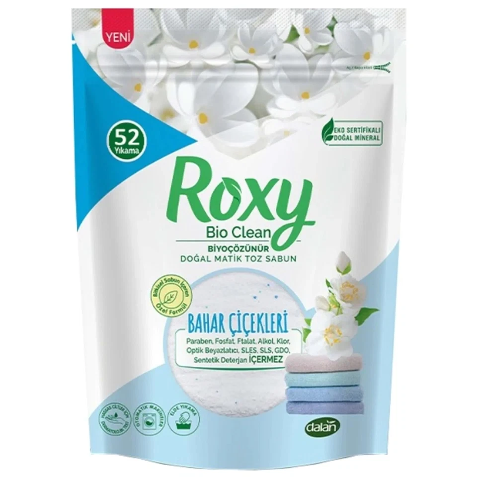 پودر صابون لباس روکسی رایحه گل‌های بهاری Roxy Bio Clean BAHAR ÇİÇEKLERİ وزن 800 گرم - ارس شاین