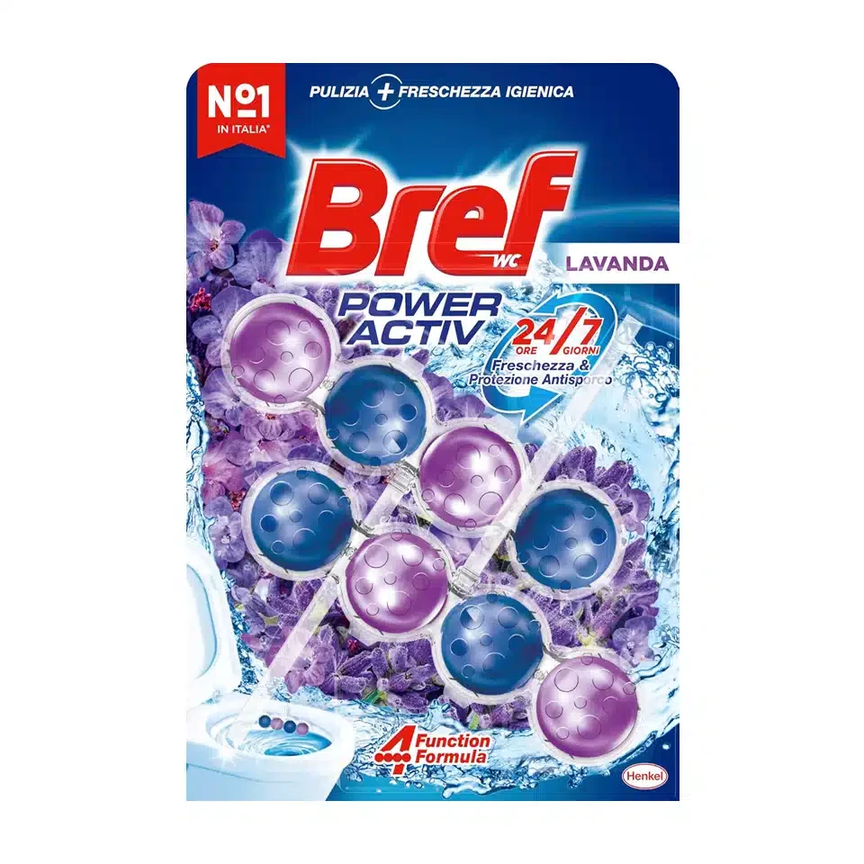 خوشبو کننده توالت برف توپی رایحه لاوندر Bref POWER AKTIV LAVENDER بسته 8 عددی - ارس شاین
