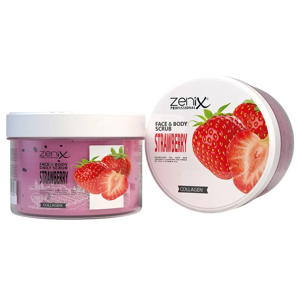 اسکراب صورت و بدن زنیکس رایحه توت فرنگی zenix face skin care daily scrub strawberry حجم 275 میلی لیتر - ارس شاین
