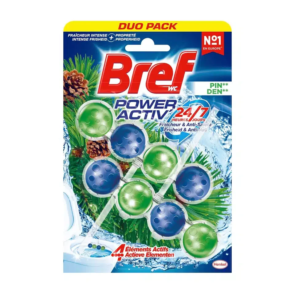 خوشبو کننده توالت برف توپی رایحه کاج Bref POWER AKTIV PINE بسته 8 عددی - ارس شاین