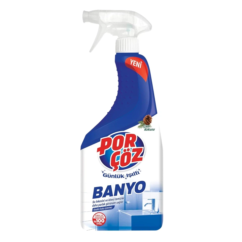 اسپری پاک کننده و رسوب بر شیر آلات و سرویس بهداشتی پور چوز porçöz günlük ışıltı banyo حجم 750 میلی لیتر - ارس شاین