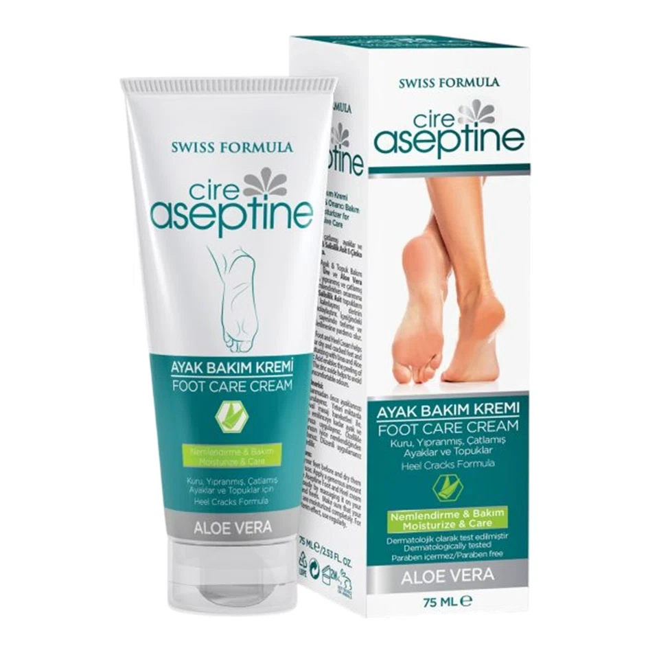 کرم ترک پا سیر آسپتین cire aseptine AYAK BAKIM KREMİ حجم 75 میلی لیتر - ارس شاین