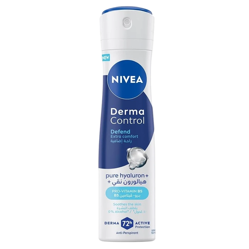 اسپری ضد تعریق 72 ساعته زنانه نیوآ رایحه کنترل‌کننده پوست NIVEA derma control حجم 200 میلی لیتر - ارس شاین