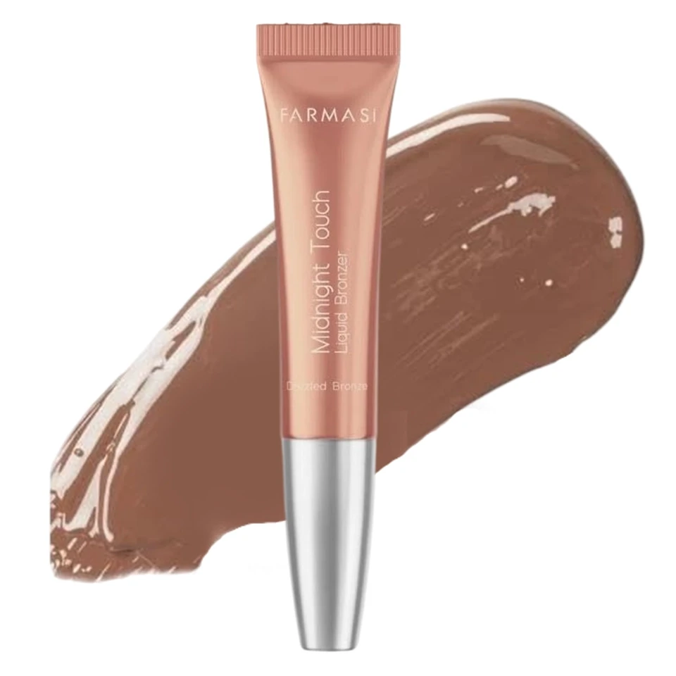 برنزر مایع تیوپی پد دار فارماسی مدل برنزِ پاشیده‌ شده FARMASI MIDNIGHT TOUCH Liquid DRIZZLED BRONZE حجم 12 میلی لیتر - ارس شاین