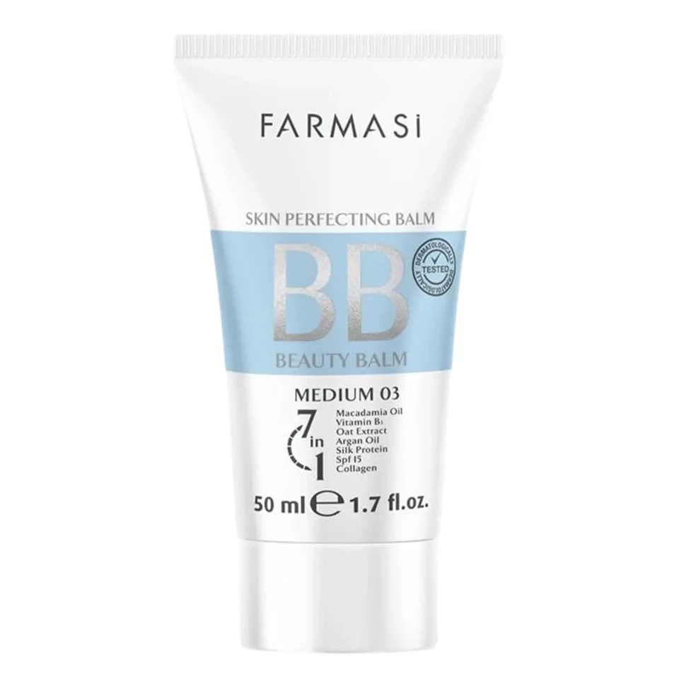 BB کرم فارماسی شماره 03 FARMASI BEAUTY BALM (BB) CRREAM medium حجم 50 میلی لیتر - ارس شاین