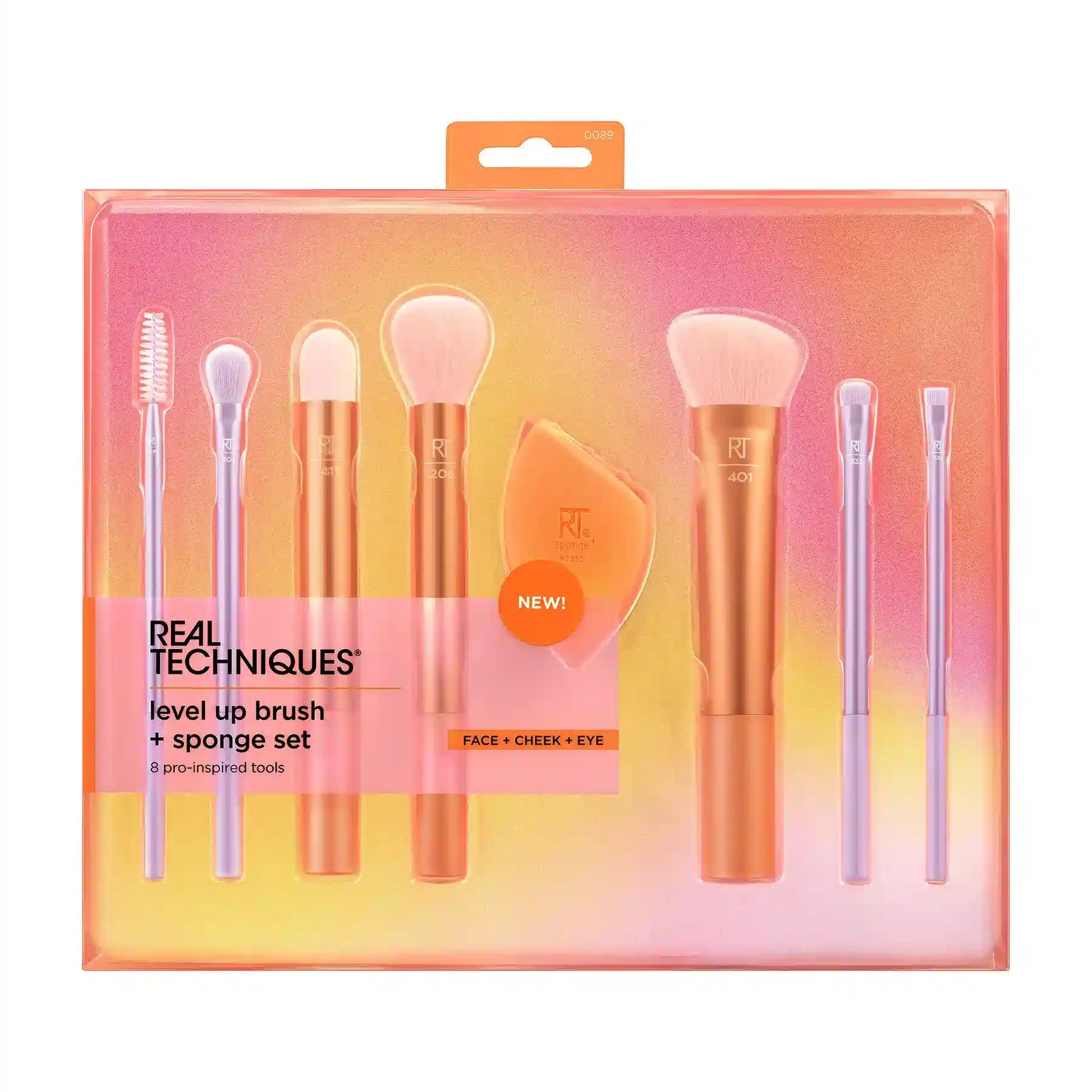 ست براش 8 تیکه ریل تکنیک صورت ، گونه و چشم REAL TECHNIQUES level up brush + sponge set - ارس شاین
