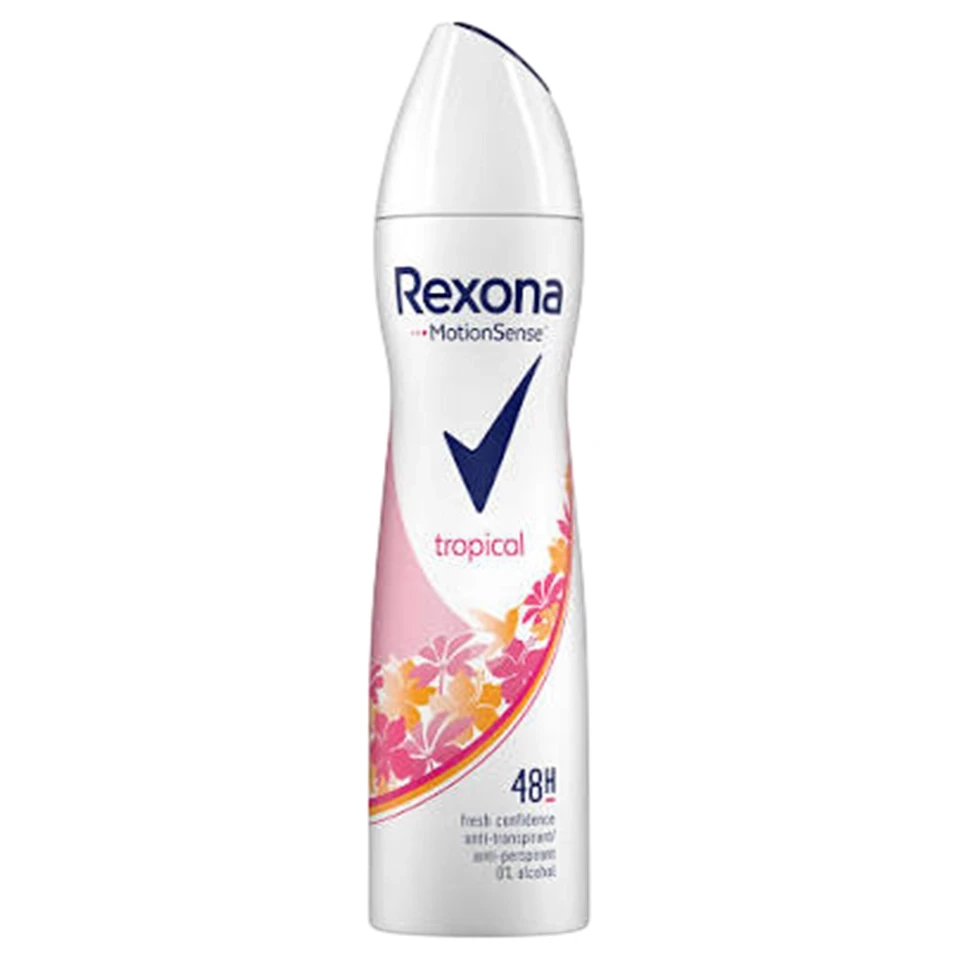 اسپری ضد تعریق 48 ساعته زنانه رکسونا ایتالیا رایحه استوایی Rexona tropical حجم 200 میلی لیتر - ارس شاین