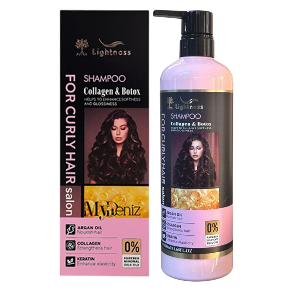 شامپو مو بدون سولفات آرگان،کراتین،کلاژن آرگان برای مو های فر ARGAN OIL shampoo for curly hair حجم 900 میلی لیتر - ارس شاین