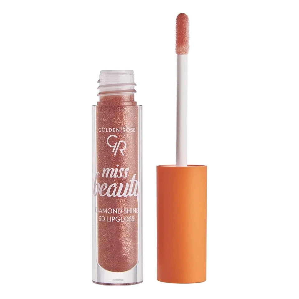 برق لب شاین سه بعدی میس بیوتی گلدن رز شماره 03 (غرق بوسه) GOLDEN ROSE miss beauty 3D LIPGLOSS - ارس شاین