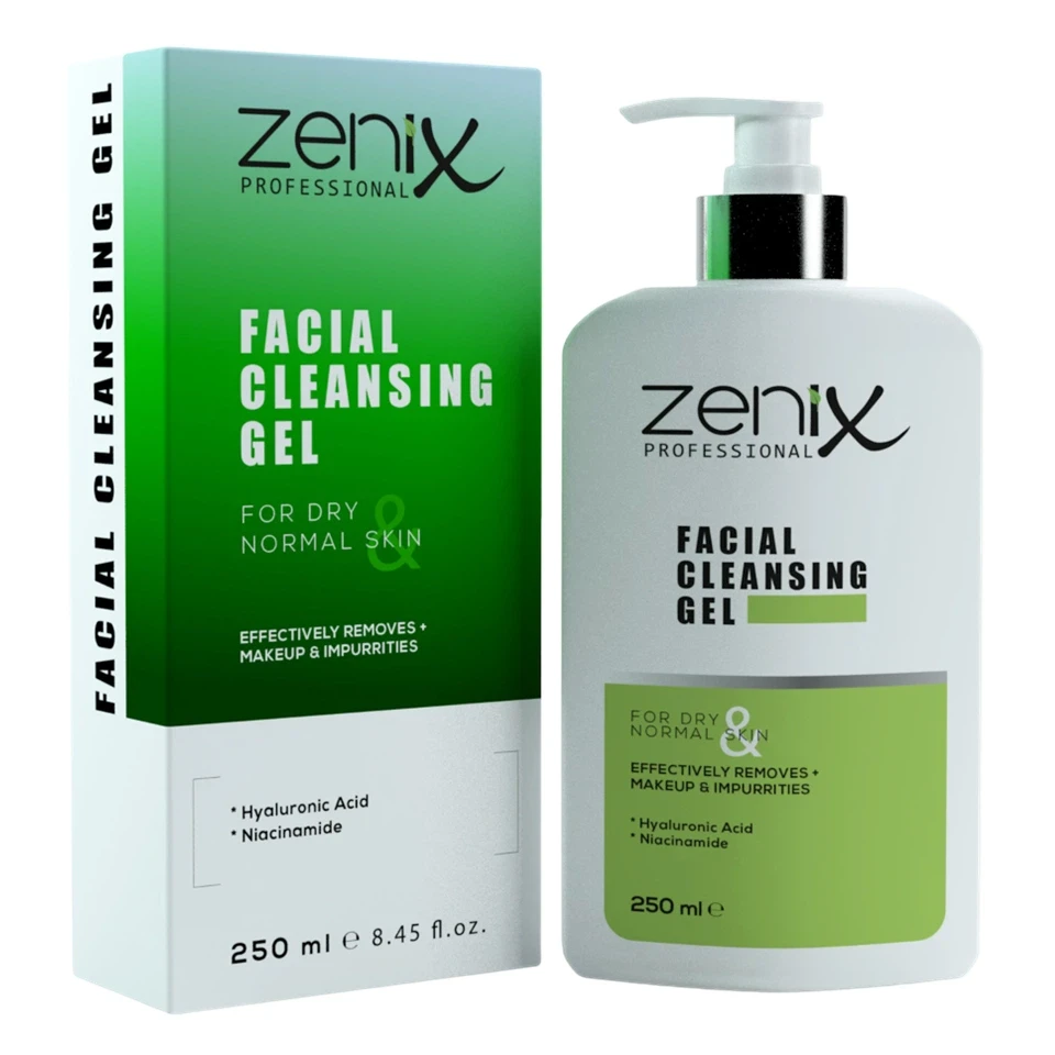 ژل شست و شوی صورت مناسب پوست های خشک و نرمال زنیکس zenix face cleaning gel for dry &amp; normal حجم 250 میلی لیتر - ارس شاین