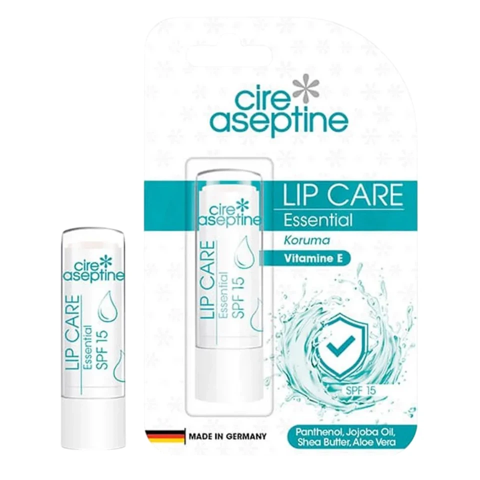 بالم لب بی رنگ حفاظتی حاوی ویتامین E سیر آسپتین cire aseptine LIP CARE Essential - ارس شاین