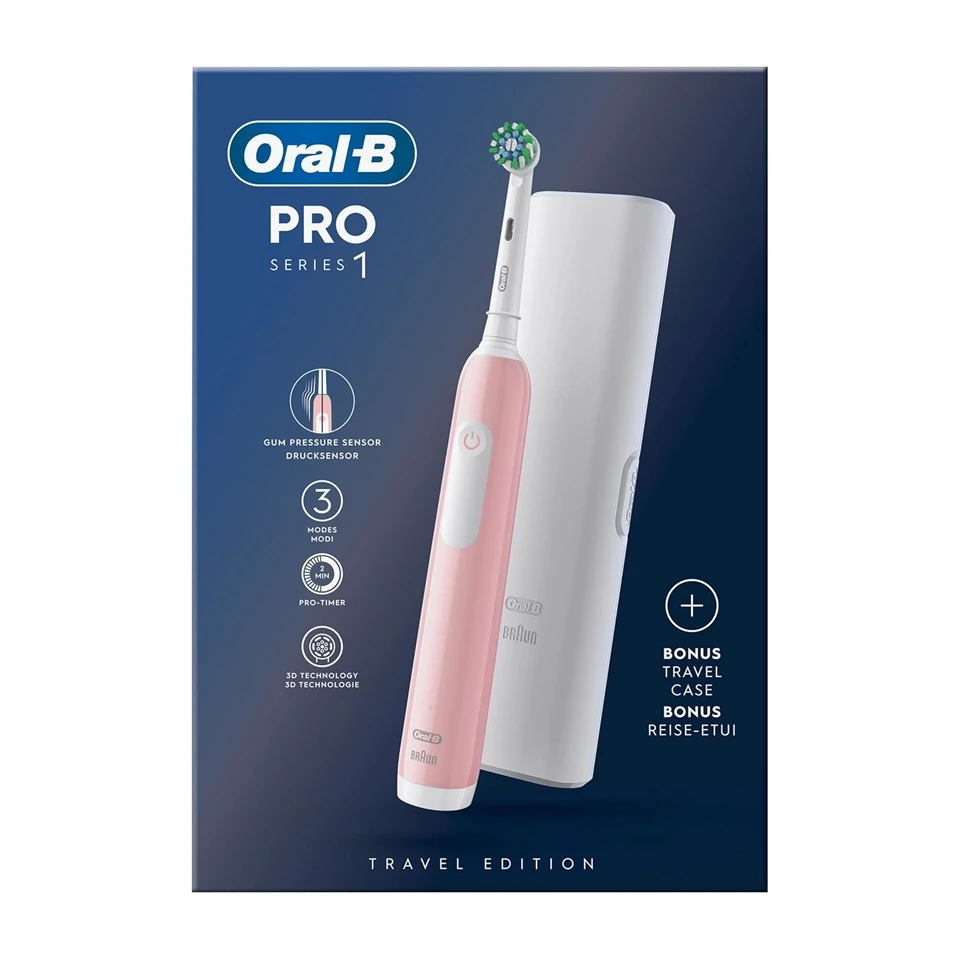 مسواک برقی اورال بی مدل پرو سری اول (نسخه مسافرتی) Oral-B PRO SERIES 1 TRAVEL EDITION رنگ صورتی - ارس شاین