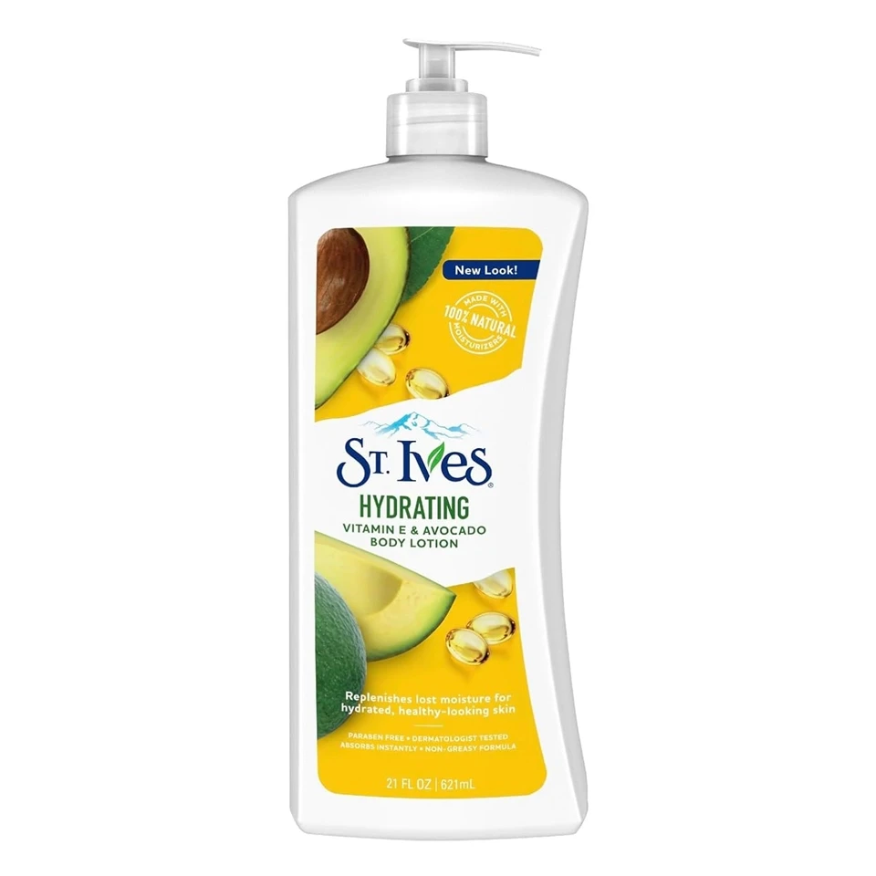 لوسین بدن آووکادو و ویتامین E سنت ایوز مدل آبرسان St.Ives HYDRATING BODY LOTION AVOCADO حجم 621 میلی لیتر - ارس شاین