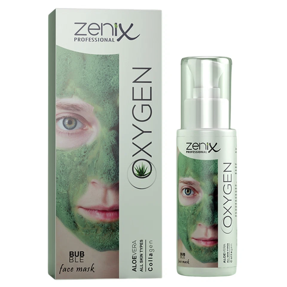 ماسک صورت فومی حاوی اکسیژن و آلوئه ورا زنیکس zenix face care mask oxygen aloe vera حجم 70 میلی لیتر - ارس شاین