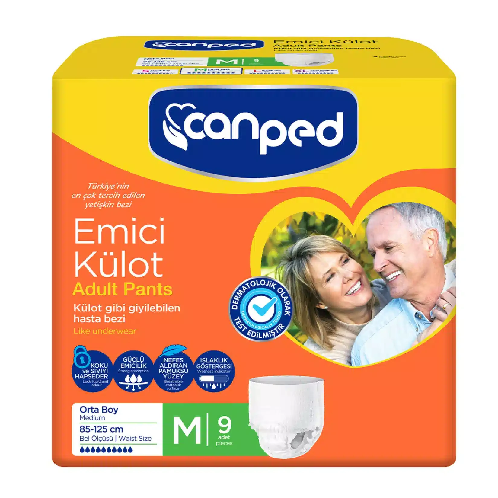 پوشک بزرگسال جان پد شرتی سایز مدیوم canped M بسته 9 عددی - ارس شاین