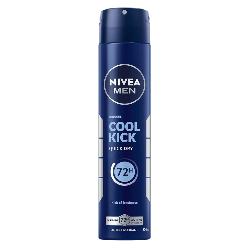 اسپری ضد تعریق 72 ساعته مردانه نیوآ رایحه ضربهٔ باحال NIVEA cool kick حجم 200 میلی لیتر - ارس شاین