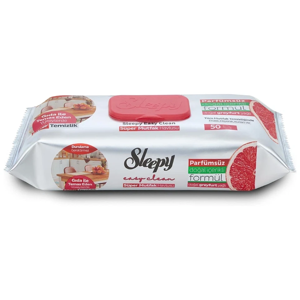 دستمال آشپزخانه اسلیپی رایحه گریپ فروت Sleepy Easy Clean greyfurt بسته 50 عددی - ارس شاین