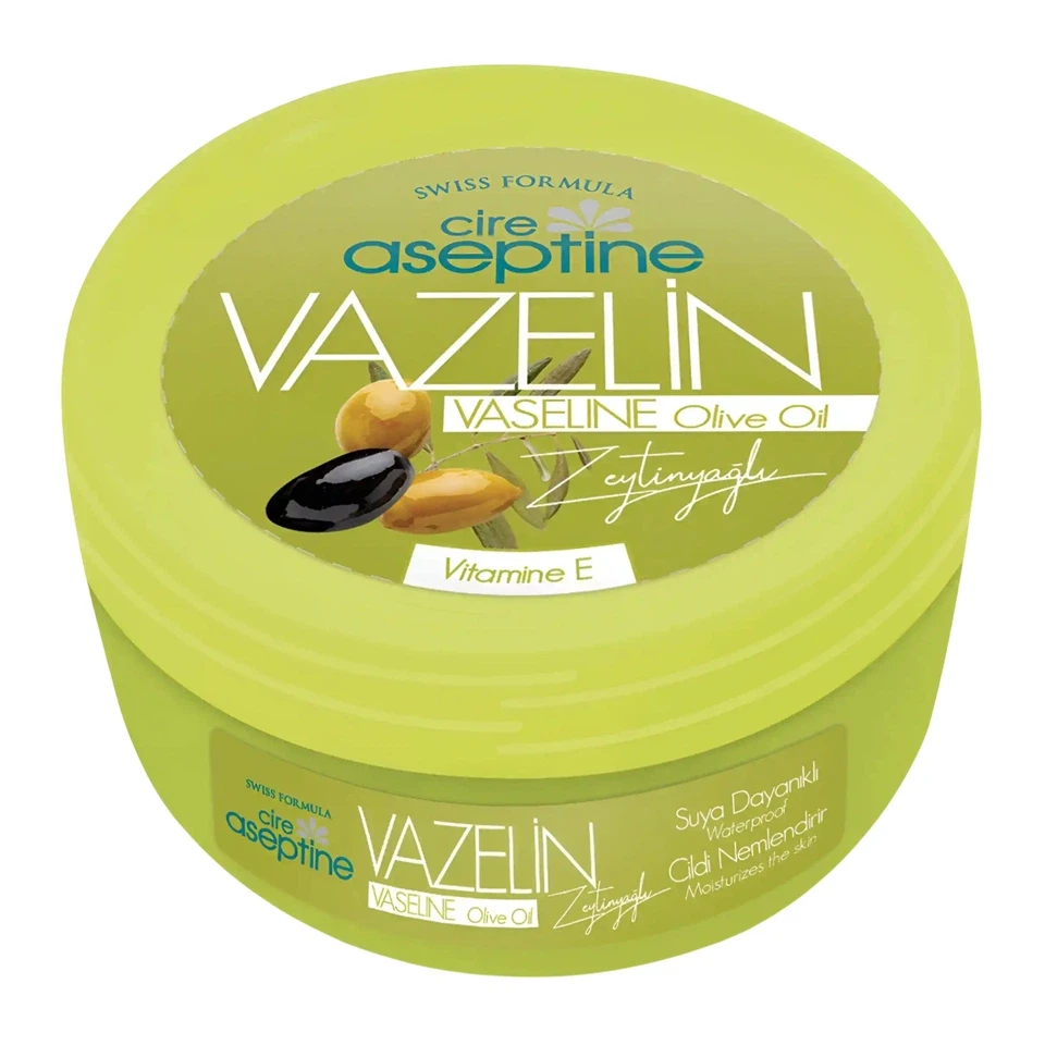 وازلین حاوی ویتامین E سیر آسپتین رایحه زیتون cire aseptine VASELINE Olive Oil حجم 200 میلی لیتر - ارس شاین