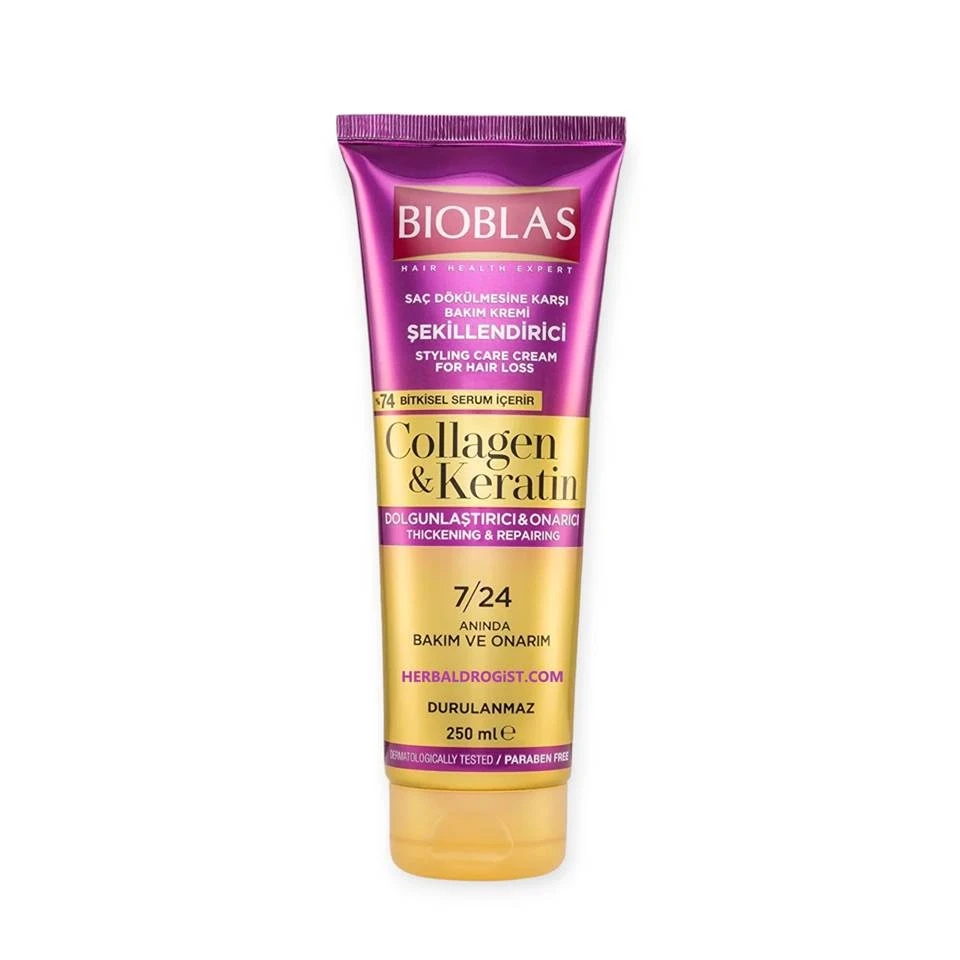 کرم مو تیوپی بیوبلاس مدل کلاژن و کراتین BIOBLAS COLLAGEN &amp; KERATIN حجم 250 میلی لیتر - ارس شاین