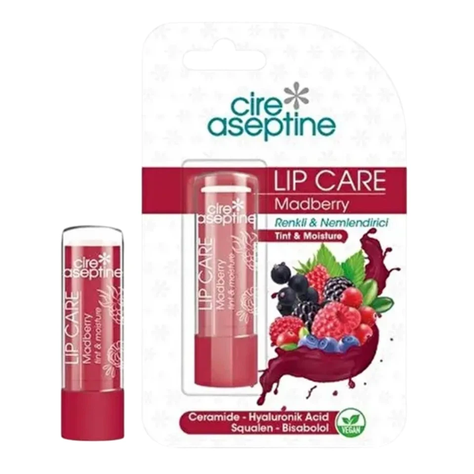 بالم لب رنگی هیالونیک سیر آسپتین طعم مدبری cire aseptine LIP CARE Madberry - ارس شاین