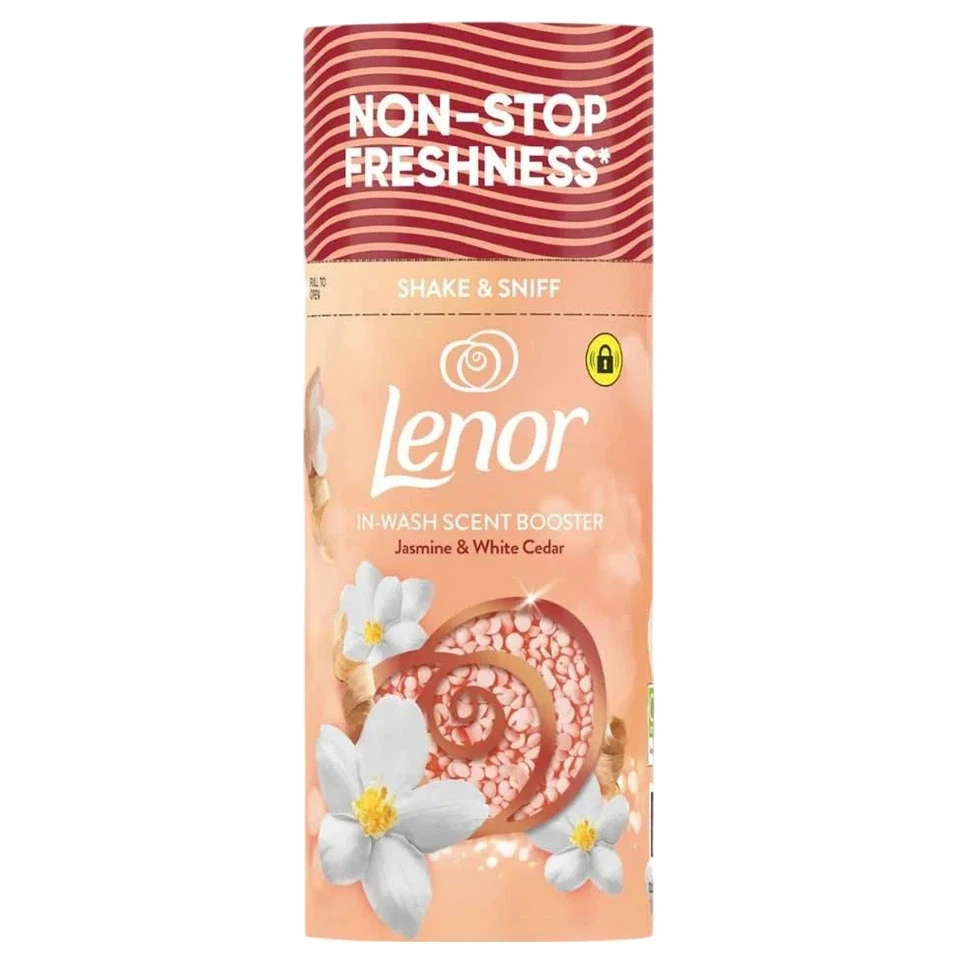 بوستر خوشبو کننده لباس لنور رایحه یاس و سدر سفید Lenor IN-WASH SCENT BOOSTER وزن 155 گرم - ارس شاین