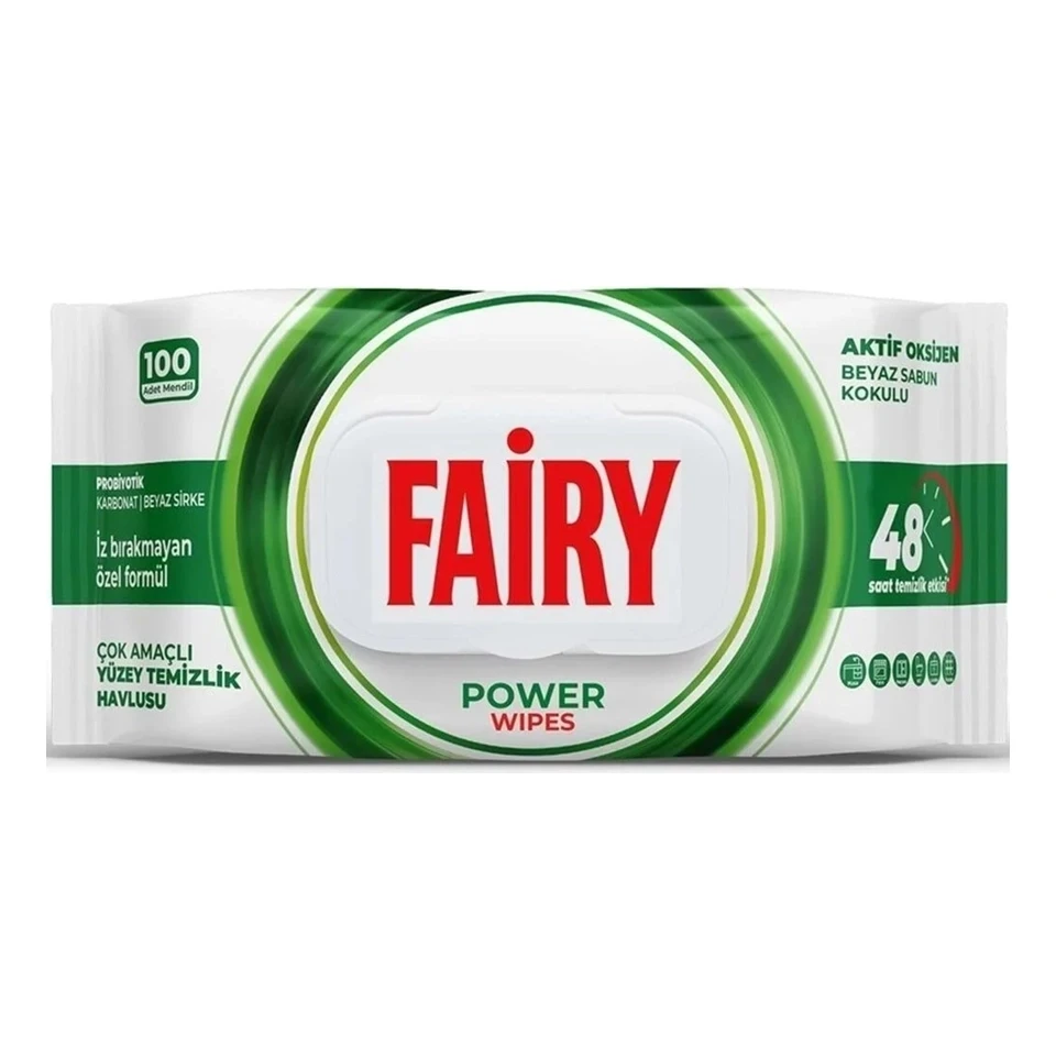 دستمال مرطوب سطوح چند منظوره فیری FAIRY POWER WIPES بسته 100 عددی - ارس شاین