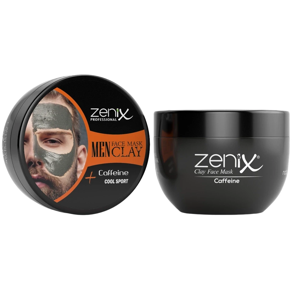 ماسک صورت خاک رس مردانه مدل کافئینه زنیکس zenix men series face mask clay caffeine وزن 350 گرم - ارس شاین