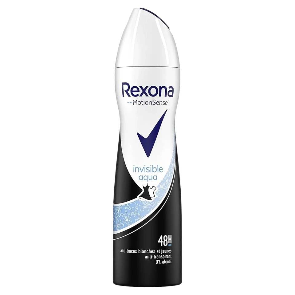 اسپری ضد تعریق 48 ساعته زنانه رکسونا ایتالیا رایحه آب نامرئی Rexona invisible aqua حجم 200 میلی لیتر - ارس شاین