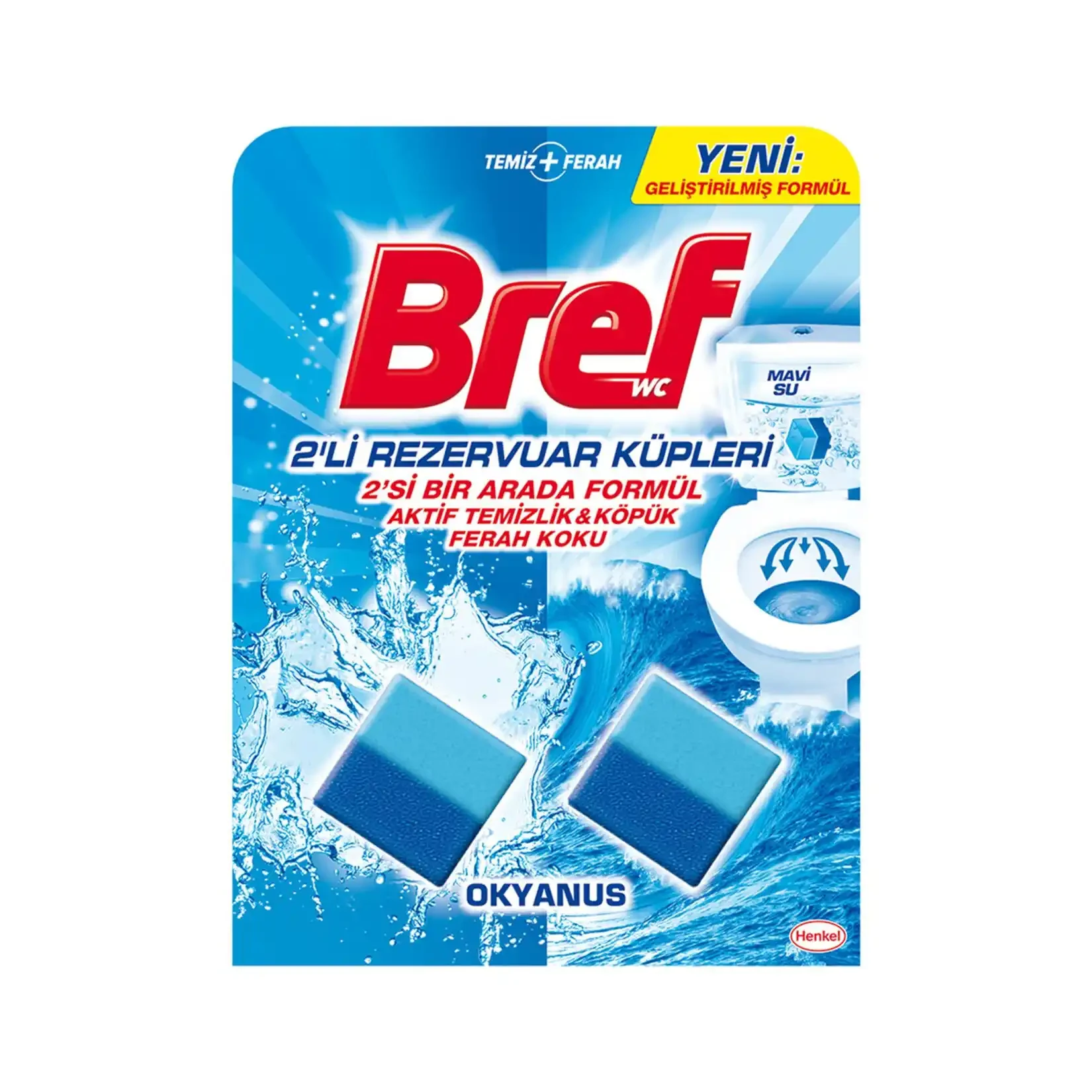 قرص خوشبو کننده فلاش تانک برف رایحه اقیانوس Bref Duo Cubes بسته 2 عددی - ارس شاین