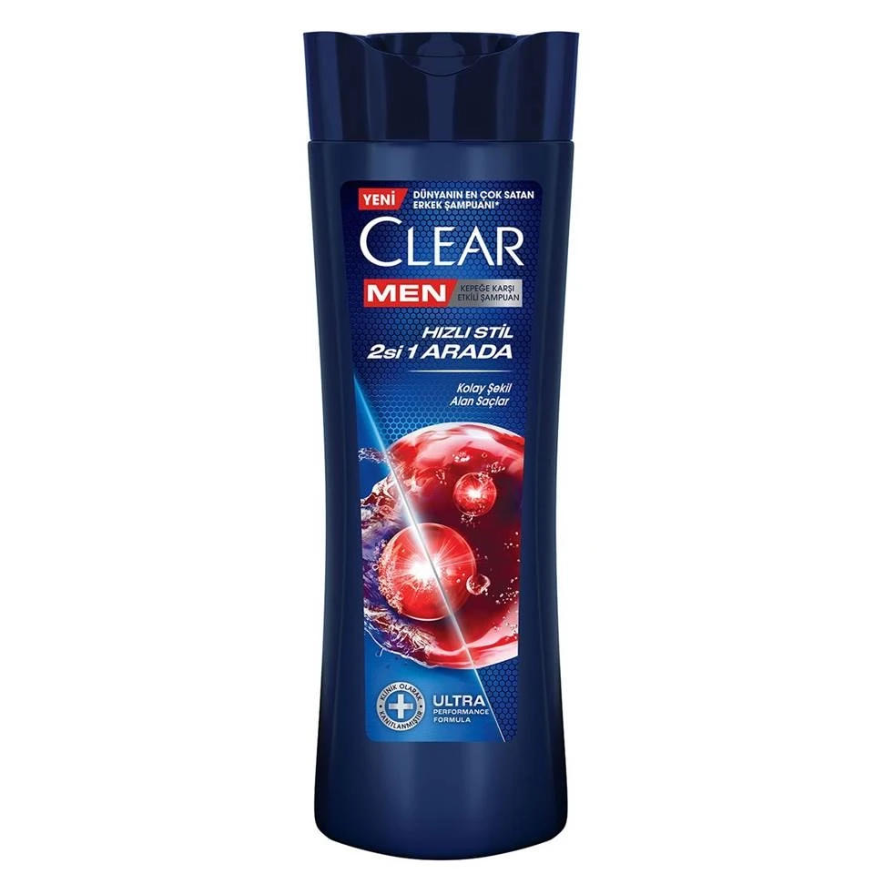 شامپو مو ضد شوره کلیر مردانه دوکاره 2 در 1 CLEAR MEN Hızlı Stil 2’si 1 Arada حجم 350 میلی لیتر - ارس شاین